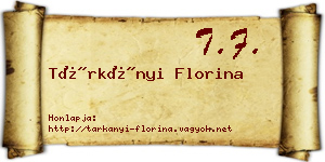 Tárkányi Florina névjegykártya